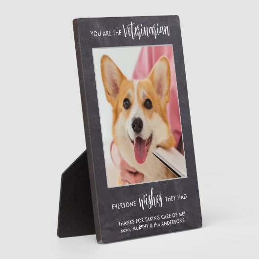 Veterinair Dank u Persoonlijke foto van Pet Dog Fotoplaat (Zijkant)