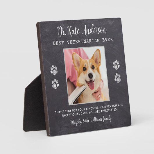 Veterinair Dank u wel Aangepast huisje foto Fotoplaat (Voorkant)