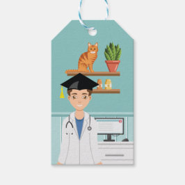 Veterinair doctoraatsstudent DVM Vet afstuderen bl Cadeaulabel