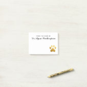 Veterinair Faux Gold Foil Pawprint Personated Post-it® Notes (Op bureau)