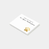 Veterinair Faux Gold Foil Pawprint Personated Post-it® Notes (Schuin)
