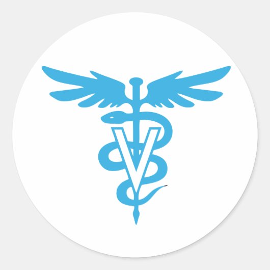 Veterinair geneesmiddelsymbool ronde sticker (Voorkant)