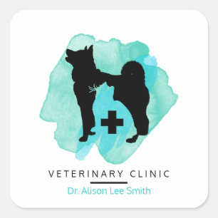 Veterinair klinisch kruis  vierkante sticker