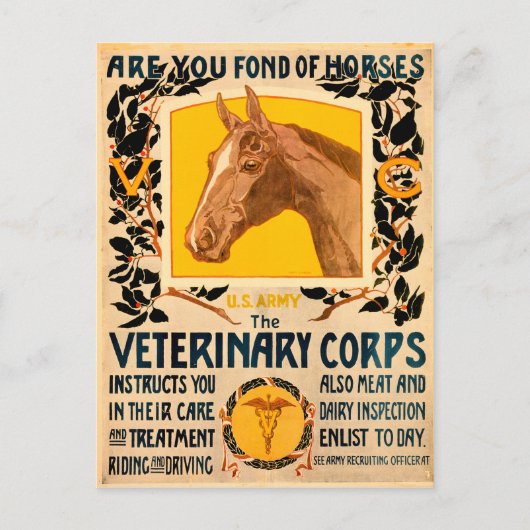 Veterinair Korps Briefkaart (Voorkant)
