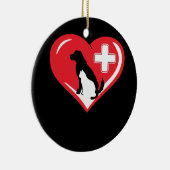 Veterinair liefdeskarton en hond-dierentuin keramisch ornament (Rechts)