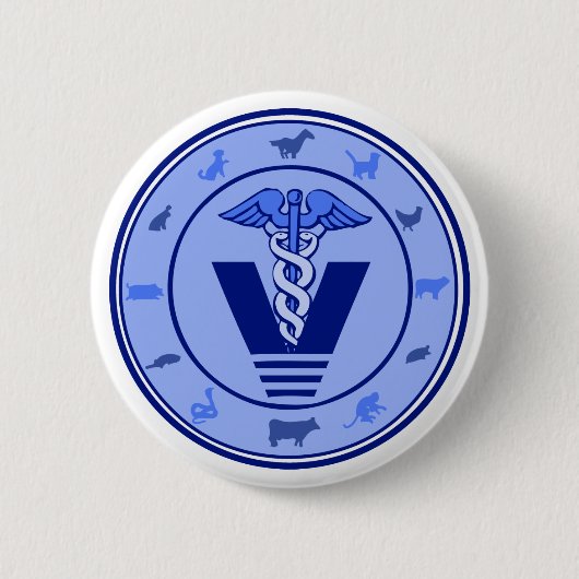 veterinair logo 5 ronde button 5,7 cm (Voorkant)