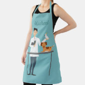 Veterinair Man met dieren en douanenaam Schort (Insitu)