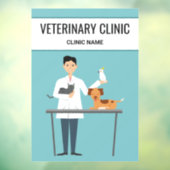 Veterinair Man met kalveren en tekst Raamsticker (Vel 3)