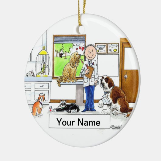 Veterinair - Mannelijk Keramisch Ornament (Links)