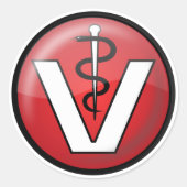 Veterinair Medisch Symbool Ronde Sticker (Voorkant)