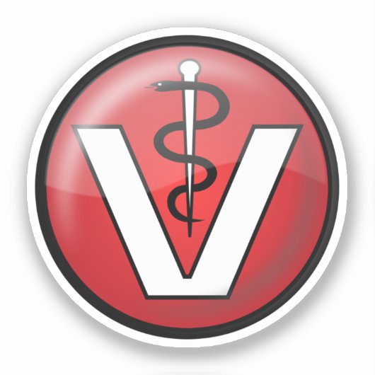 Veterinair Medisch Symbool Sticker (Voorkant)