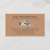 Veterinair Navy Brown Paw PetSitter Visitekaartje (Achterkant)