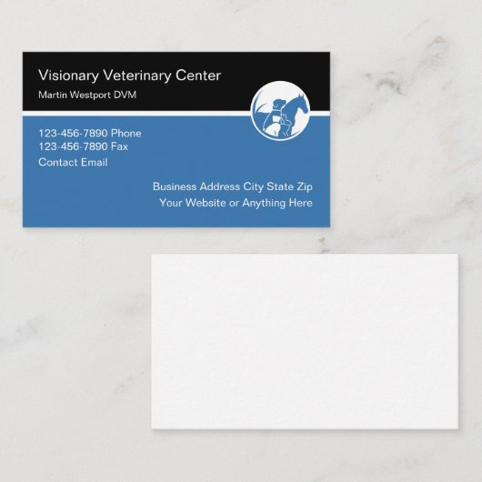 Veterinair ontwerp van medische Visitekaartjes (Voorkant / Achterkant)