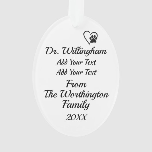 Veterinair Ornament (achterkant)