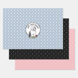 Veterinair oud Engels Sheepdog Cute Get Good Inpakpapier Vel