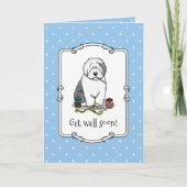 Veterinair oud Engels Sheepdog Cute Get Good Kaart (Voorkant)
