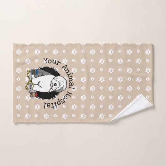 Veterinair Oud Engels Sheepdog Gray 1 Cute Vet Bad Handdoek (Handdoek)