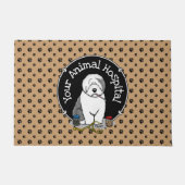 Veterinair Oud Engels Sheepdog Gray 1 Cute Vet Deurmat (Voorkant)
