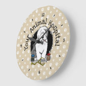 Veterinair Oud Engels Sheepdog Gray 1 Cute Vet Grote Klok (Hoek)