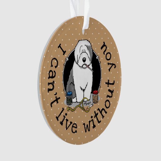Veterinair Oud Engels Sheepdog Gray 1 Cute Vet Ornament (voorkant)