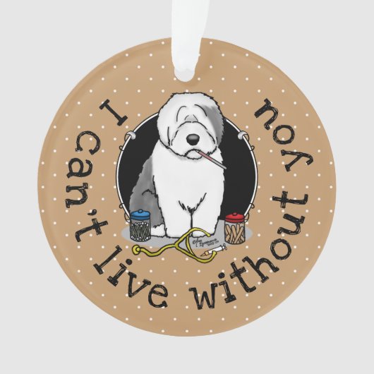 Veterinair Oud Engels Sheepdog Gray 1 Cute Vet Ornament (voorkant)