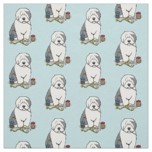 Veterinair Oud Engels Sheepdog Gray 1 Cute Vet Stof