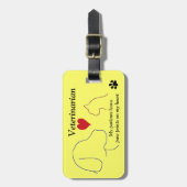 Veterinair - Paw Prints op mijn hart #2 Bagagelabel (Voorkant verticaal)