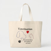 Veterinair - Paw Prints op mijn hart #2 Grote Tote Bag (Voorkant)