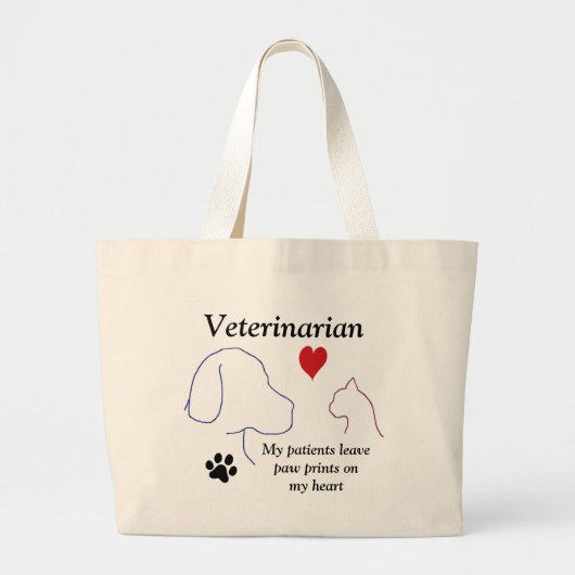 Veterinair - Paw Prints op mijn hart #2 Grote Tote Bag (Voorkant)