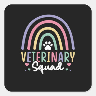 Veterinair plein vierkante sticker