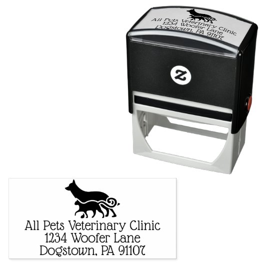 Veterinair retouradres: 2,9 x 1,4-inch stempel (In situ)