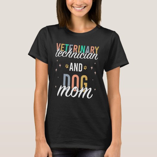 Veterinair technicus Dog Mam Cute Vet Tech T-shirt (Voorkant)
