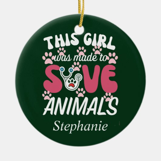 Veterinair technicus keramisch ornament (Voorkant)