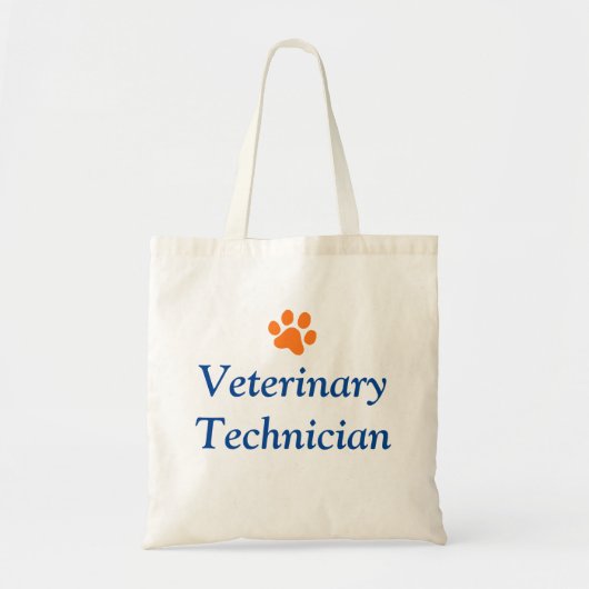 Veterinair technicus met Oranje Paw Print Tote Bag (Voorkant)