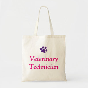 Veterinair technicus met Paarse Pauw-afdrukken Tote Bag