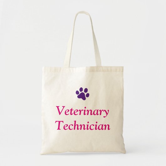 Veterinair technicus met Paarse Pauw-afdrukken Tote Bag (Voorkant)