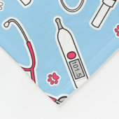 Veterinair technicus Pattern Blue Fleece Deken (Hoek)