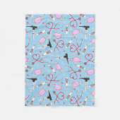 Veterinair technicus Pattern Blue Fleece Deken (Voorkant)