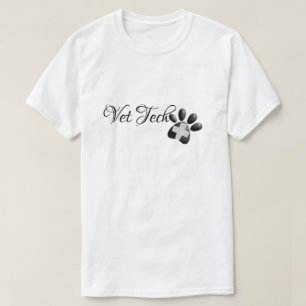 Veterinair technicus Vet Tech Cross en Paw T-shirt