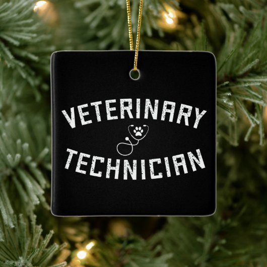 Veterinair technicus | Vet Tech Paw Stethoscoop Keramisch Ornament (Boom)