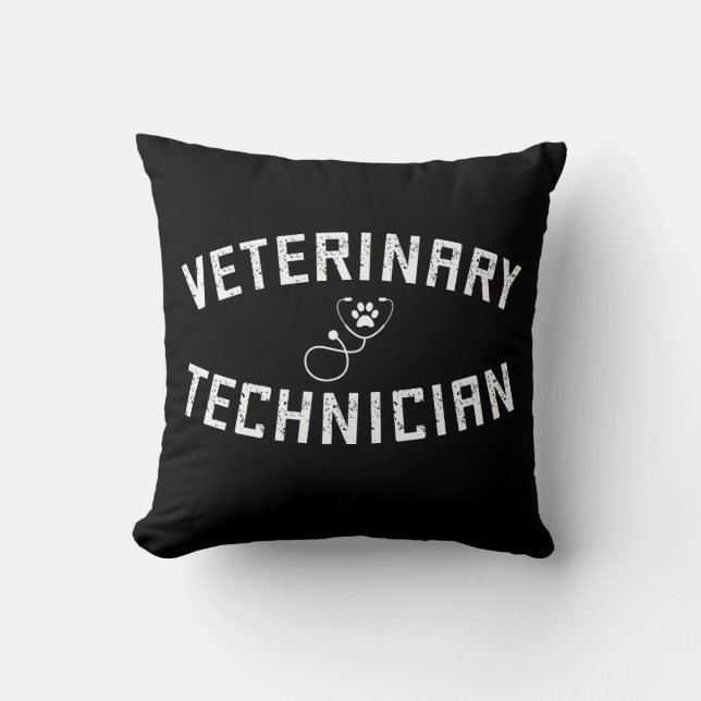 Veterinair technicus | Vet Tech Paw Stethoscoop Kussen (Voorkant)