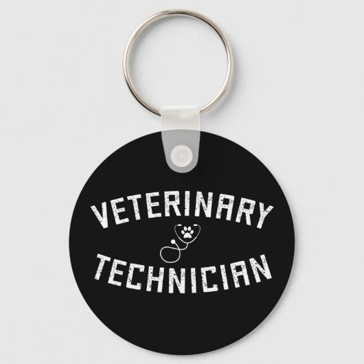Veterinair technicus | Vet Tech Paw Stethoscoop Sleutelhanger (Voorkant)