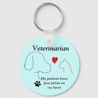 Veterinair — Verf afdrukken op mijn hart #2 Sleutelhanger