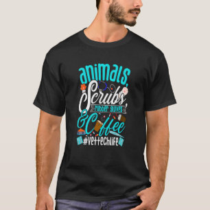 Veterinair Vet Tech Pet Animal Scrubs Rubber Glo T-shirt