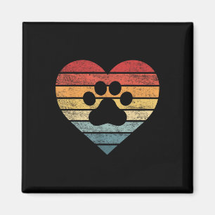 Veterinair Vet Tech Retro Sunset Paw Print Dog C Magneet