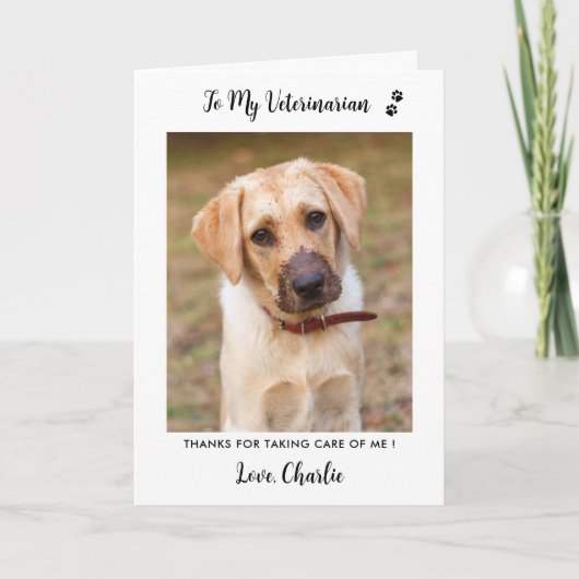 Veterinair veterinair gepersonaliseerde foto van P Bedankkaart (Voorkant)