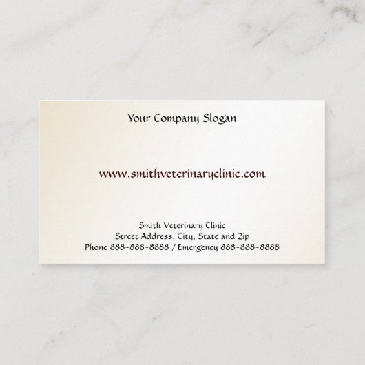 veterinair Visitekaartje (Achterkant)