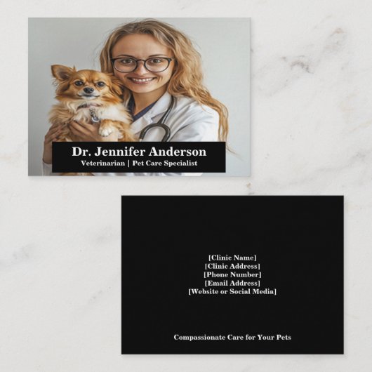  Veterinair Visitekaartje met Foto (Voorkant / Achterkant)