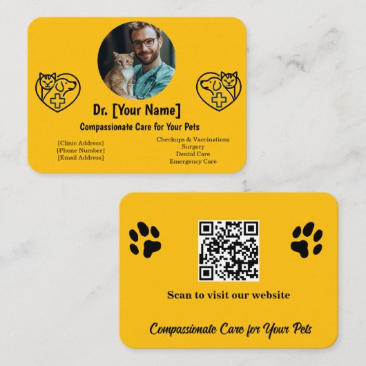  Veterinair Visitekaartje met Foto (Voorkant / Achterkant)