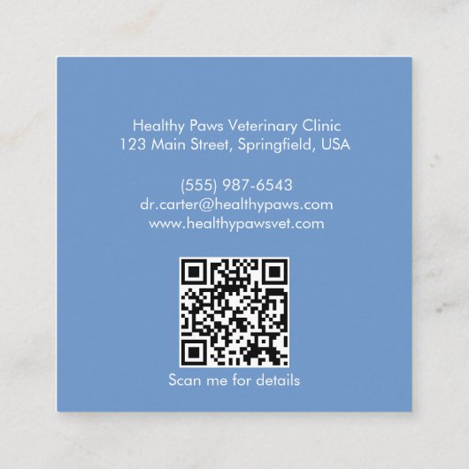  Veterinair Visitekaartje - QR-code (Achterkant)